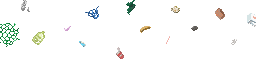 Several different types of floating trash.